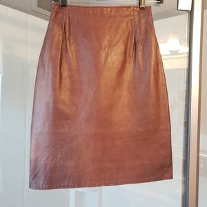 Vintage Firenza genuine leather skirt, size 6 but I think 4 - 6, fully lined